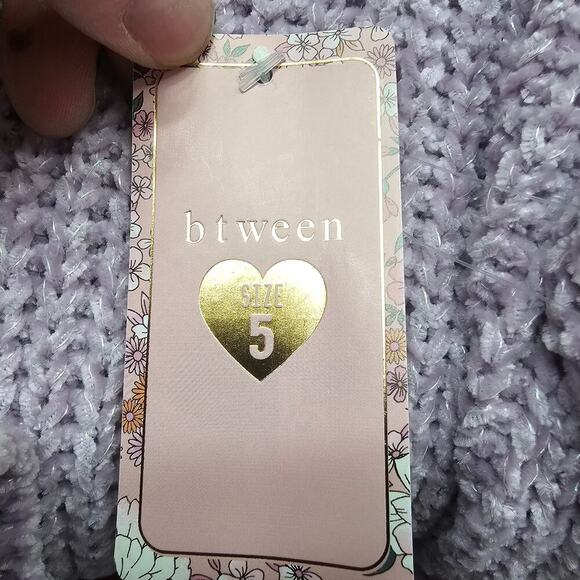 Btween Kids 5 Lilac Chenille Hoodie Sweater Metallic Knit NWT Holiday Cozy - Picture 8 of 10